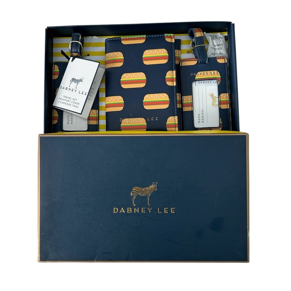 Dabney Lee travel pack with colorful hamburger graphics. (NWOT)